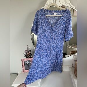Blue floral mini dress